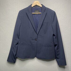 Banana Republic Blazer Womens 8 Blue Classic Fit Marzotto Italian Wool Blend